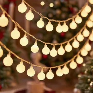 LED globe string lights warm white fairy lights for bedroom outdoor patio Christmas decoration