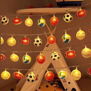 LED sports ball string lights for kids room tent decor with warm ambient lighting!