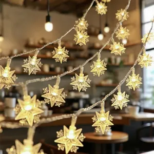 LED star string lights cozy room decor warm ambient lighting for outdoor patio and parties