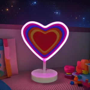 LED cuore neon luce scrivania ambiente romantico camera da letto decorazione lampada