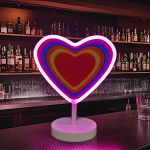 LED Colorato Cuore Neon Luce Scrivania Atmosfera Lampada Cyberpunk Camera Da Letto Decor