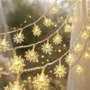 LED star string lights warm white fairy lights for bedroom outdoor patio party holiday decor