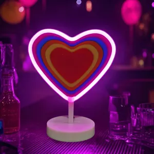 LED Cuore Luce Neon Da Tavolo Atmosfera Luminosa Cyberpunk Camera Da Letto Deco