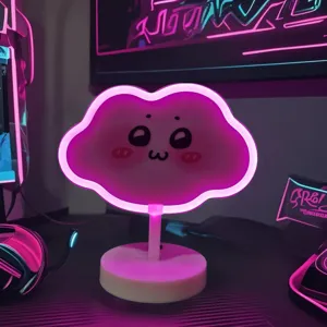 LED süße Wolke Neonlicht Schreibtischlampe mit Sockel Stimmungsbeleuchtung für Schlafzimmer