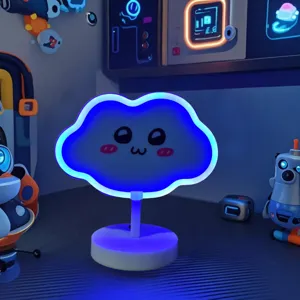LED Wolke Neon Licht Schreibtischlampe Süßes Nachtlicht Zimmerdeko Ästhetisch USB Lampe