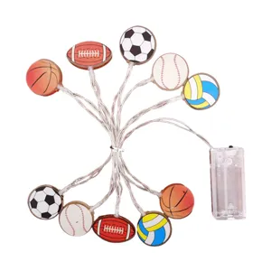 LED Sports Ball String Lights Decorative Battery Operated Fairy Lights for Kids Room Party