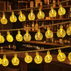 LED bottle string lights for bar and room decor, warm fairy lights for cozy party ambiance.