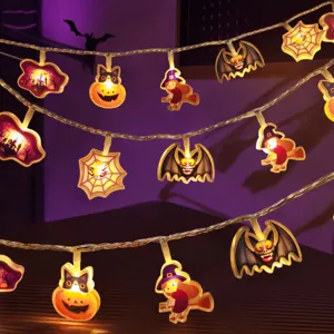 Halloween LED Acryl Lichterkette batteriebetrieben niedliche Hängedeko für Zimmer Party