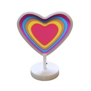 Lampada Cuore LED Neon Luce Notturna Multicolore Atmosfera Scrivania Camera Letto