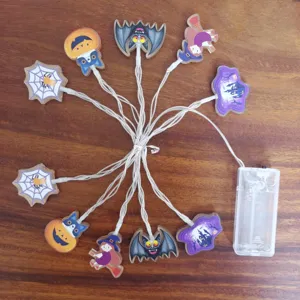 Halloween LED Acryl Lichterkette batteriebetriebene Grusel Party Schlafzimmer Deko Details.