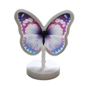 LED Schmetterling Neonlicht Ambiente Zimmerdeko Tischlampe Schlafzimmer Nachtlicht