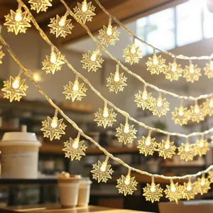 LED Star String Lights Warm White Starry Fairy Lights For Bedroom Party Camping Courtyard Balcony Christmas Decoration Battery USB Operated