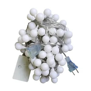 LED globe string lights plug-in warm white fairy lights for outdoor patio bedroom party decor