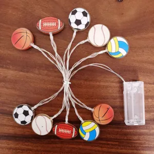 LED acrylic sports balls string lights for kids room tent decoration holiday bedroom party