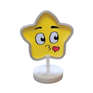 Süße LED Stern Schreibtischlampe Neonlicht Schlafzimmer Ambiente Beleuchtung Geschenk