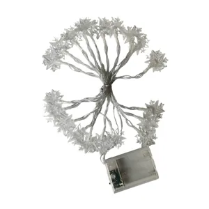 LED star string lights for room decor, warm ambiance, party, and outdoor patio lighting.