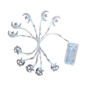 Star Moon LED String Lights Battery Operated Fairy Lights for Bedroom Party Decor