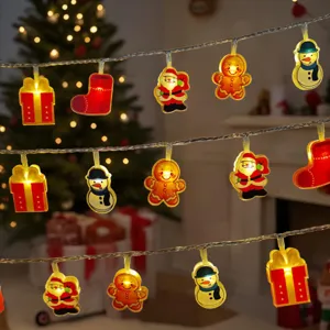 Acrylic LED Christmas String Lights Festive Hanging Lamp For Kids Room Atmosphere Layout Xmas Party Indoor Home Ornament