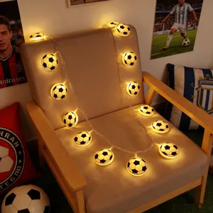 LED football string lights acrylic soccer ball decorative warm lamps for room bedroom party decor