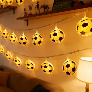 LED soccer string lights acrylic football fairy lights room decor party ambient lighting