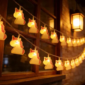 LED unicorn string lights warm glowing bedroom decoration atmospheric fairy light string 1pc