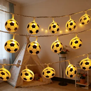 LED football string lights decorative ambient lighting for bedroom and party decoration.
