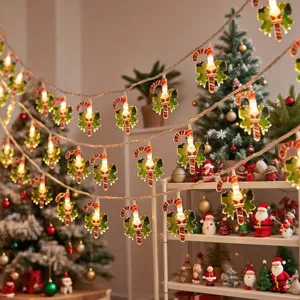 Weihnachten LED Zuckerstange Lichterkette für Party Zimmer Schlafzimmer Deko warmes Licht.