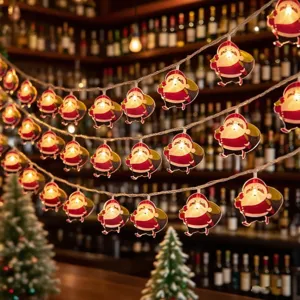 LED Santa Claus string lights battery operated holiday party indoor decorative fairy lights