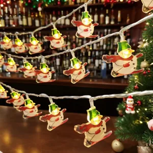 LED Christmas snowman string lights outdoor holiday decoration ambient lighting warm glow