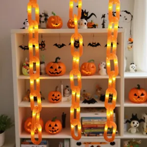 Cadena de luces LED Halloween de plástico, guirnalda colgante a pila para fiesta.