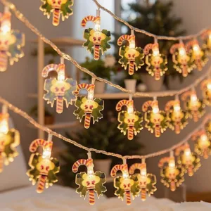 Weihnachts LED Zuckerstange Lichterkette warme Feenlichter fuer Schlafzimmer Deko