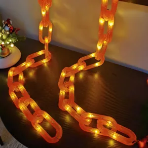 LED Halloween cadena de luces naranja a batería decorativa para fiesta de ambiente