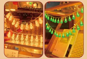 LED festive string lights with peanut and gourd shapes for home room new year decor.