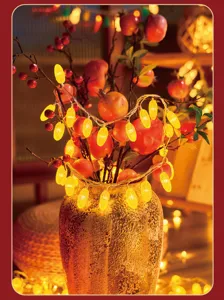 LED corn string lights detail shot, perfect for New Year holiday home room decor.