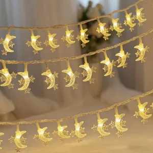 LED moon star string lights warm fairy lights waterproof outdoor decor fairy lighting