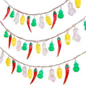 LED String Lights Chilli Corn Cabbage Gourd Shaped Decorative Fairy Light For New Year Home Balcony Room Festival Atmosphere Decor