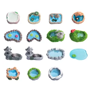 Miniatur Harz Miniatur Teich Turm Mikro Landschaft Ornamente Cartoon Simulation Fee Garten Zubehör DIY Desktop Dekorative Handwerk Geschenk