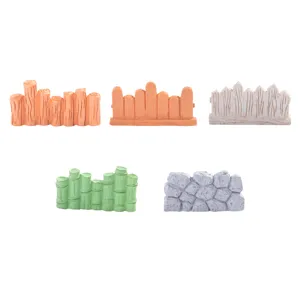 Miniature Resin Fence Model Creative Landscape Garden Ornaments DIY Miniature Craft Fences Wooden Bamboo Stone Appearance Miniature Picket Fences Decor Accents