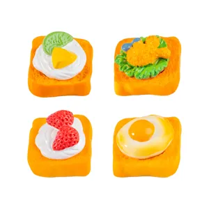 Miniatur Simulation Essen Spielen Frühstück Sandwich Harz Handwerk Karikatur Flatback Ornament Für DIY Creme Kleber Kühlschrankmagnet Schreibtisch Deko