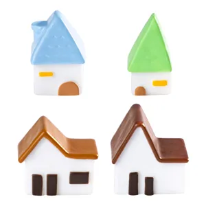 Miniatur Harz Haus Figuren für Mikrolandschaft und Feengarten Dekoration Bunt Bemalte Cartoon Architektur Ornamente für DIY Basteln