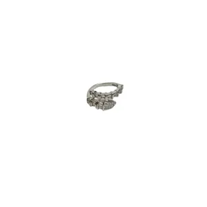 Luxus Zirkon Schlangen Ring Minimalistisch Silber Finger Ring Schmuck fuer Damen