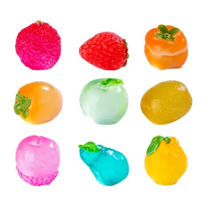 Mini Figuras de Frutas de Resina Luminosa Brillan en La Oscuridad Lindo Cartoon Accesorios DIY para Decoración del Hogar