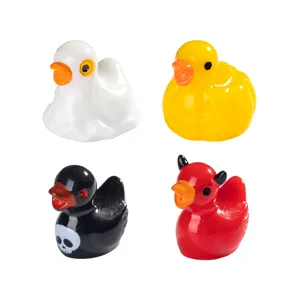Halloween Micro Landscape Resin Pumpkin Ghost Duck Miniature Ornaments Creative Desktop Decorative Toy Figures