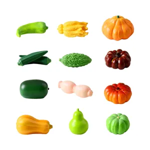 Miniatur Harz Gemüse Ornamente Karikatur Simulation Kürbis Okra Figuren Für DIY Handwerk Haarnadel Zubehör Mikro Landschaft Schreibtisch Dekor