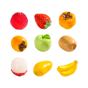 Miniaturas frutas de resina dijes accesorios micro paisaje bricolaje deco set