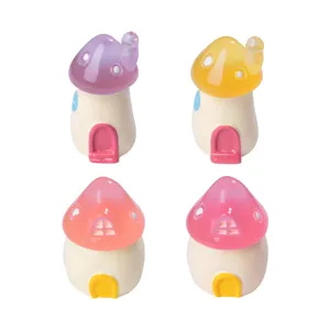 Micropaesaggio Luminoso Fungo Casa Resina Ornamenti DIY Miniatura Giardino Fata Decorazione