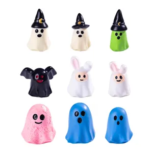 Mini Figuras de Fantasma de Resina de Halloween Micropaisaje Adornos Miniatura DIY Lindo Fantasma Dibujos Animados Decoración de Escritorio