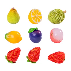 Mini Harz Frucht Figuren Realistische Simulation Miniature Lebensmittel Ornamente Für DIY Kuchen Backen Dekor Mikro Landschaft Zubehör