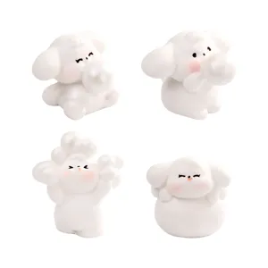 Mini Figurine de Chiot Soufflant des Bulles en Résine Miniature Maison de Poupée Accessoire Déco DIY Petit Ornement de Bureau
