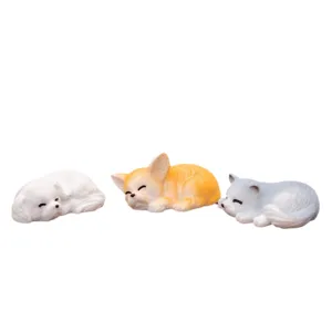 Mini Hars Slapend Dier Hond Kat Figuur Schattig Cartoon Micro Landschap Ornament Auto Bureaubdecoratie Ambacht Cadeau